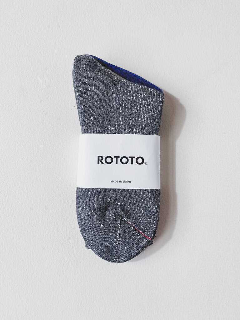 ROTOTO WASHI PILE CREW SOCKS IN DARK GRAY SIZE MEDIUM
