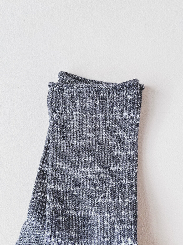 ROTOTO WASHI PILE CREW SOCKS IN DARK GRAY SIZE MEDIUM