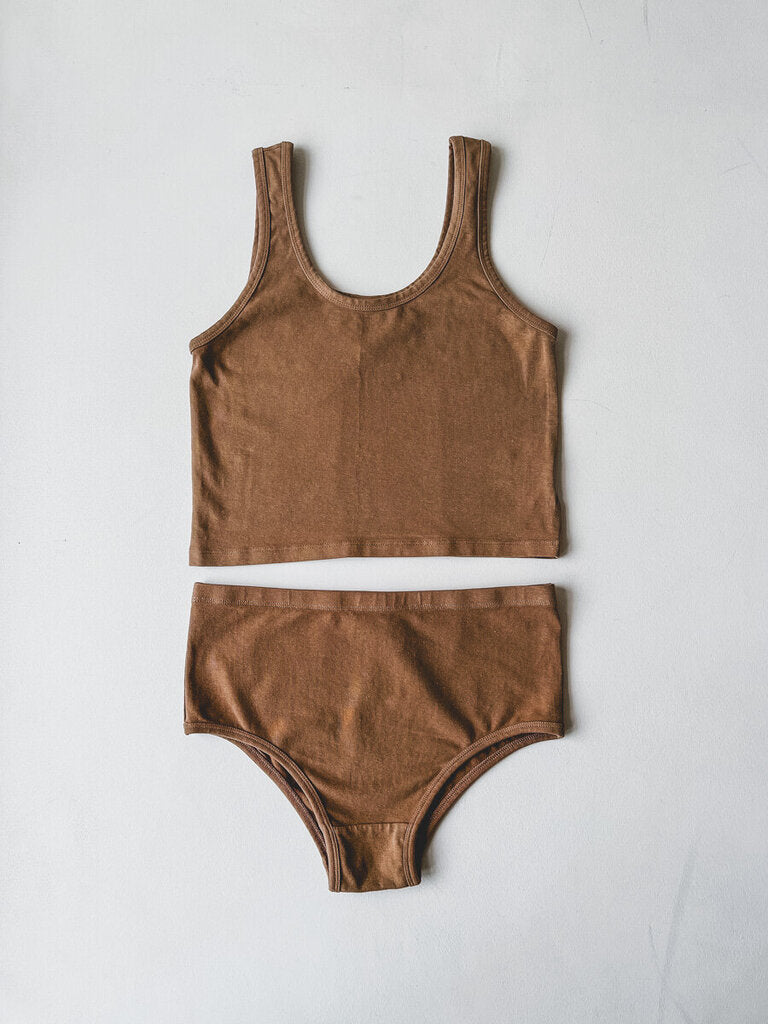 JUNGMAVEN HIGH WAISTED BRIEF IN COYOTE SIZE SMALL