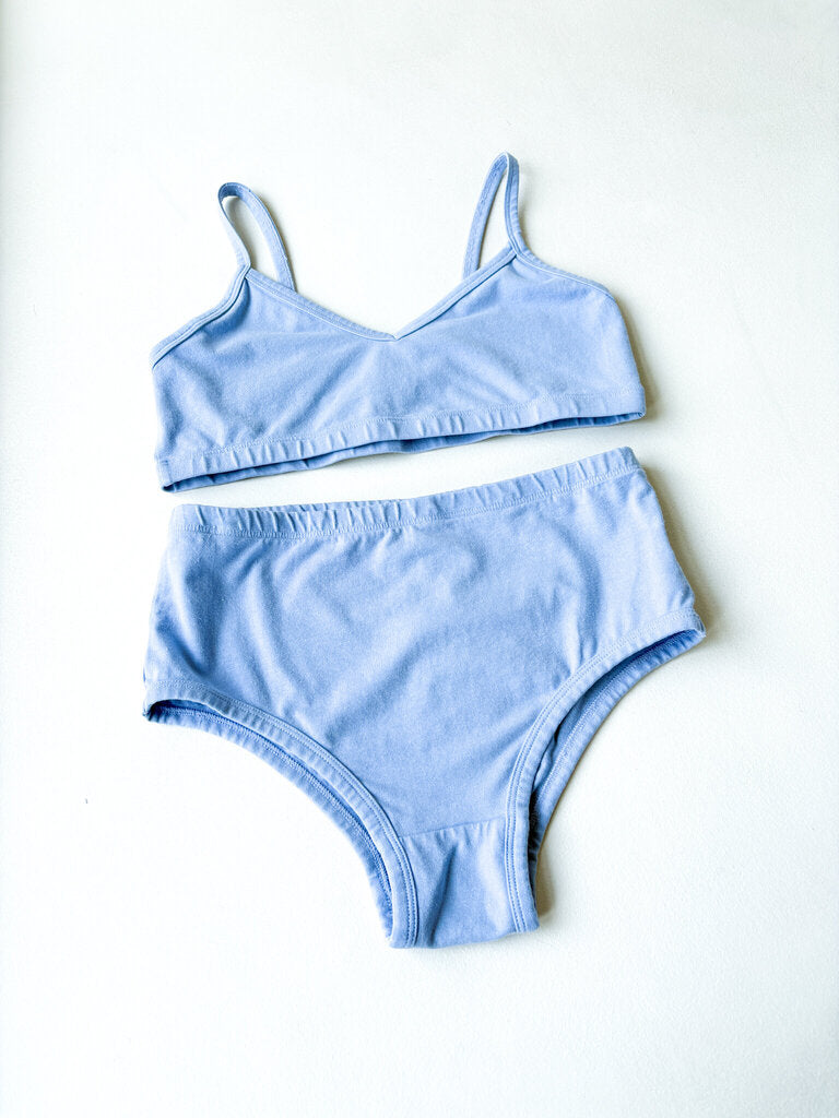 JUNGMAVEN HIGH WAISTED BRIEF IN COASTAL BLUE SIZE SMALL
