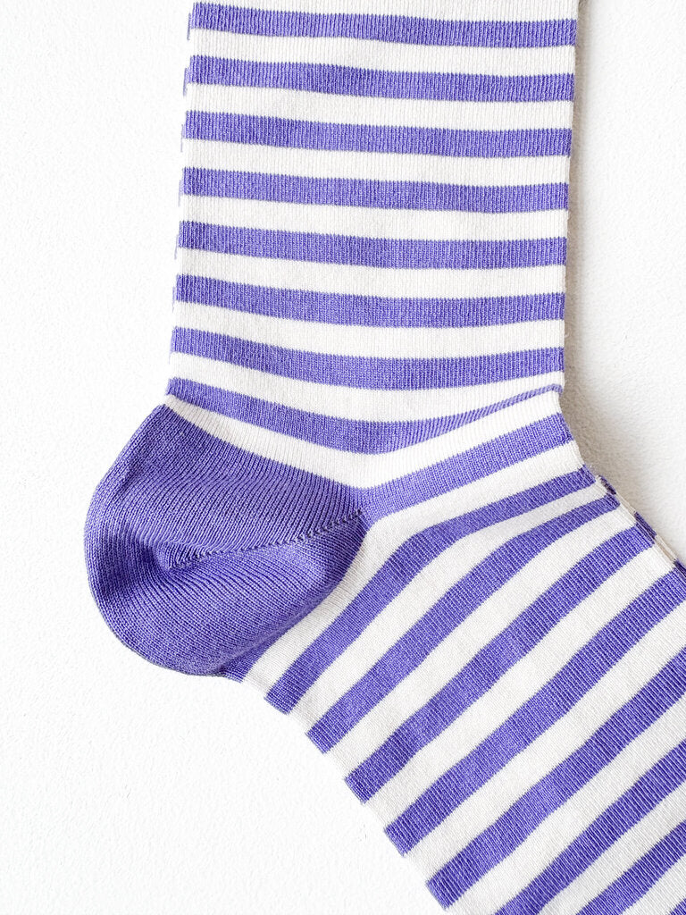 BONNE MAISON PURPLE STRIPE SOCKS SZ 42-44