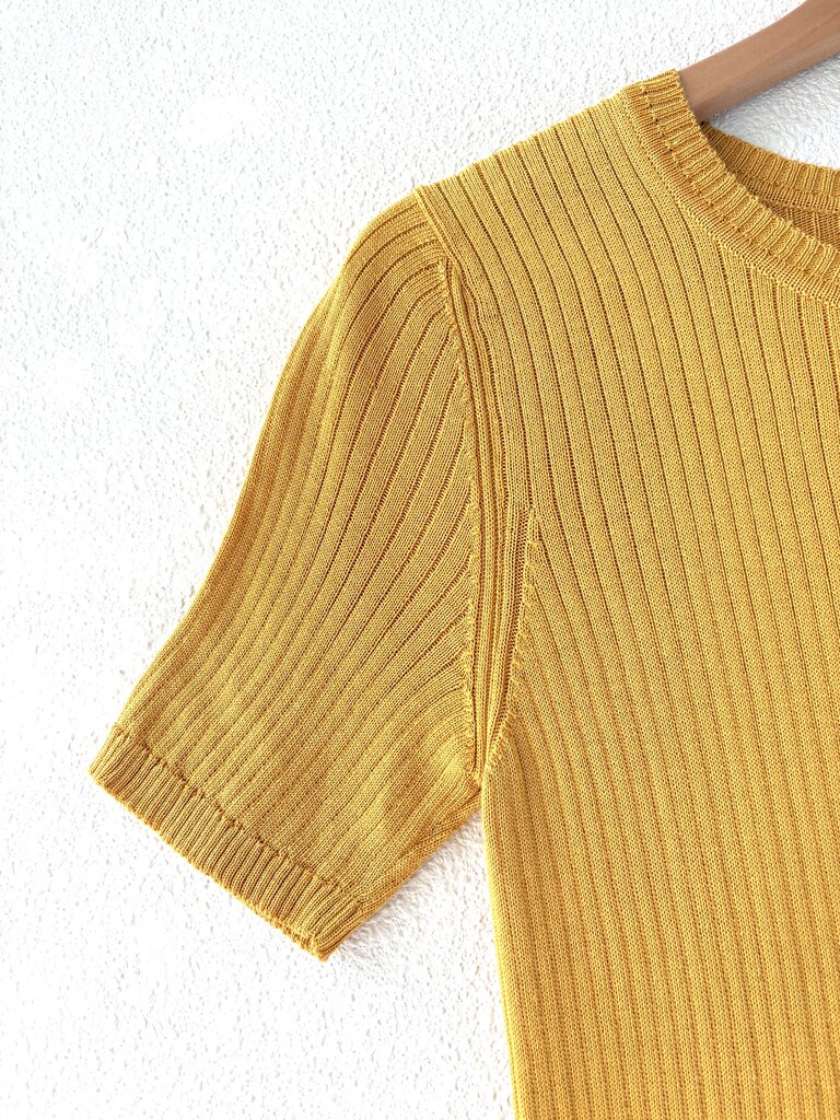 UNE HUERES RIBBED SILK TOP SIZE MEDIUM