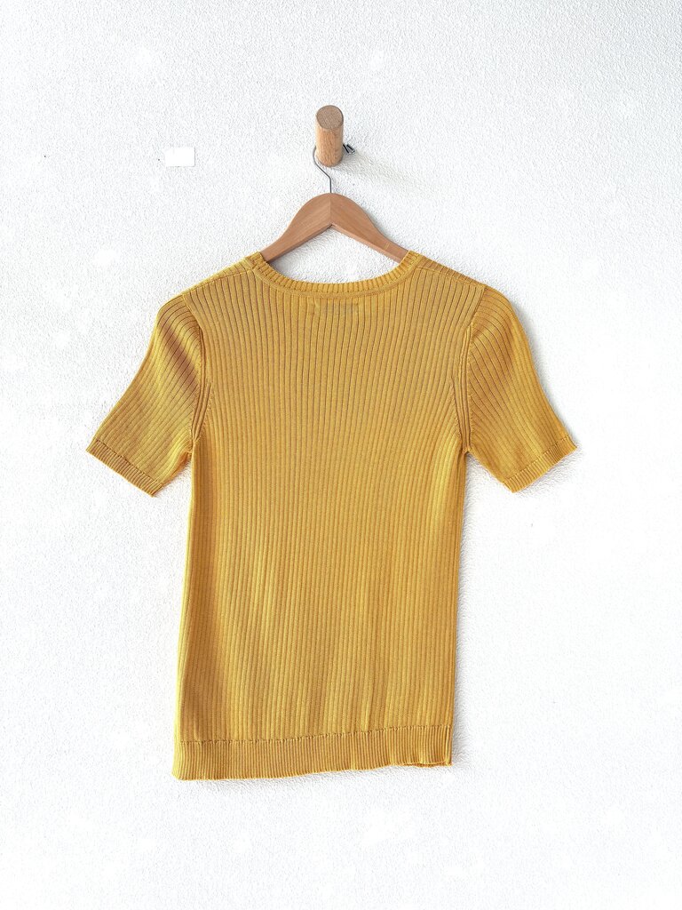 UNE HUERES RIBBED SILK TOP SIZE MEDIUM