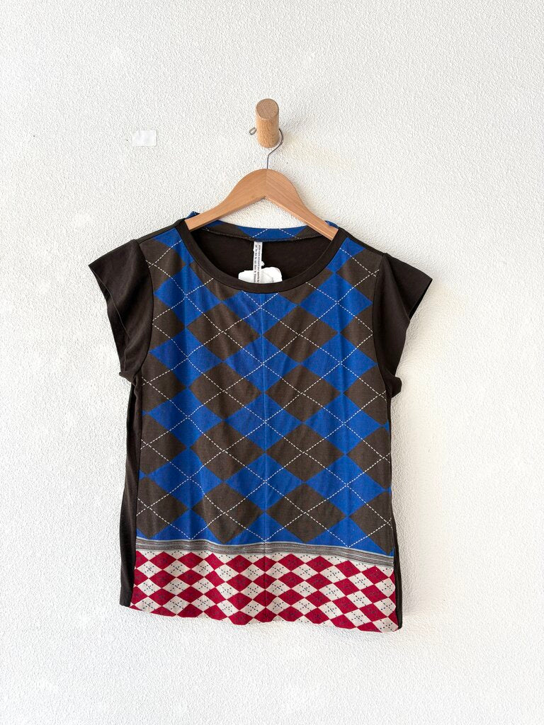ANTIPAST ARGYLE T SHIRT SIZE SMALL