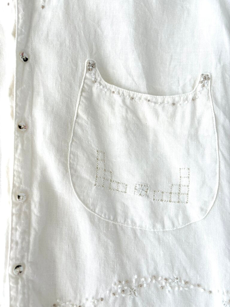 KAPITAL LINEN EMBROIDERED TOP SIZE SMALL