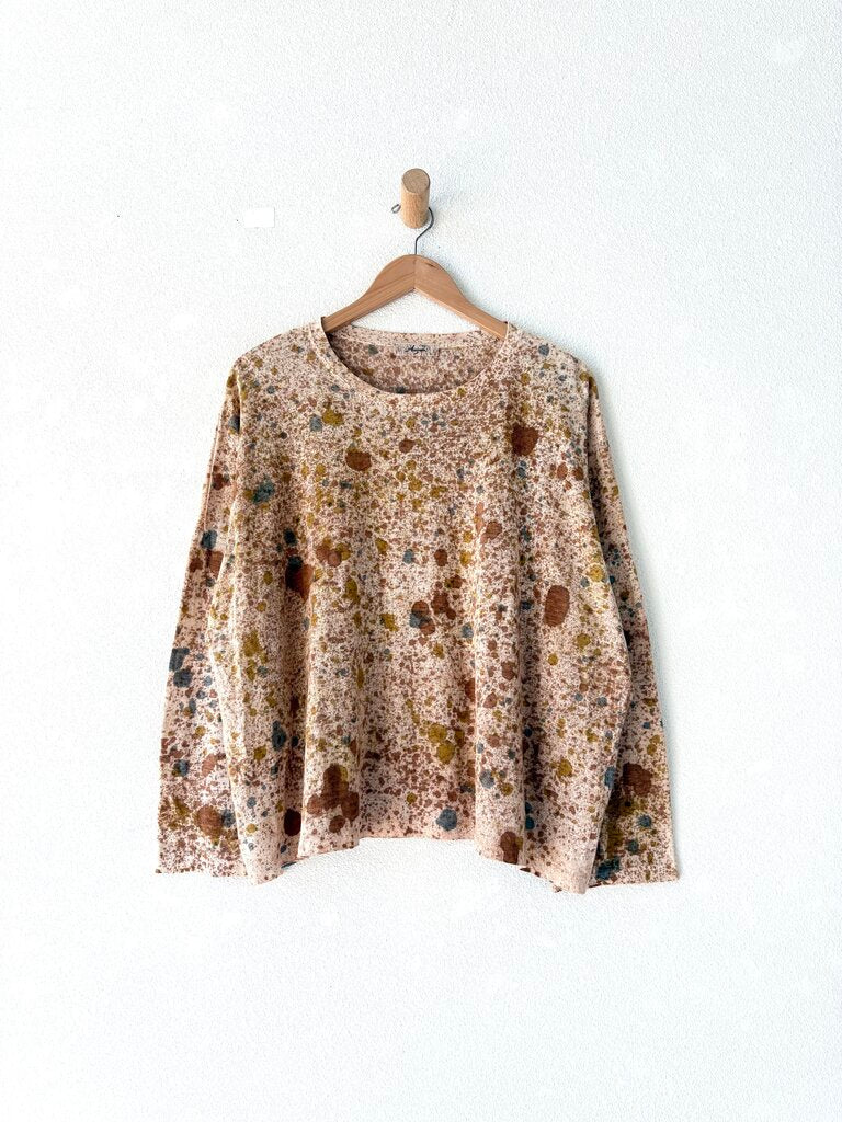 ICHI ANTIQUITES LINEN HAND DYED TOP ONE SIZE