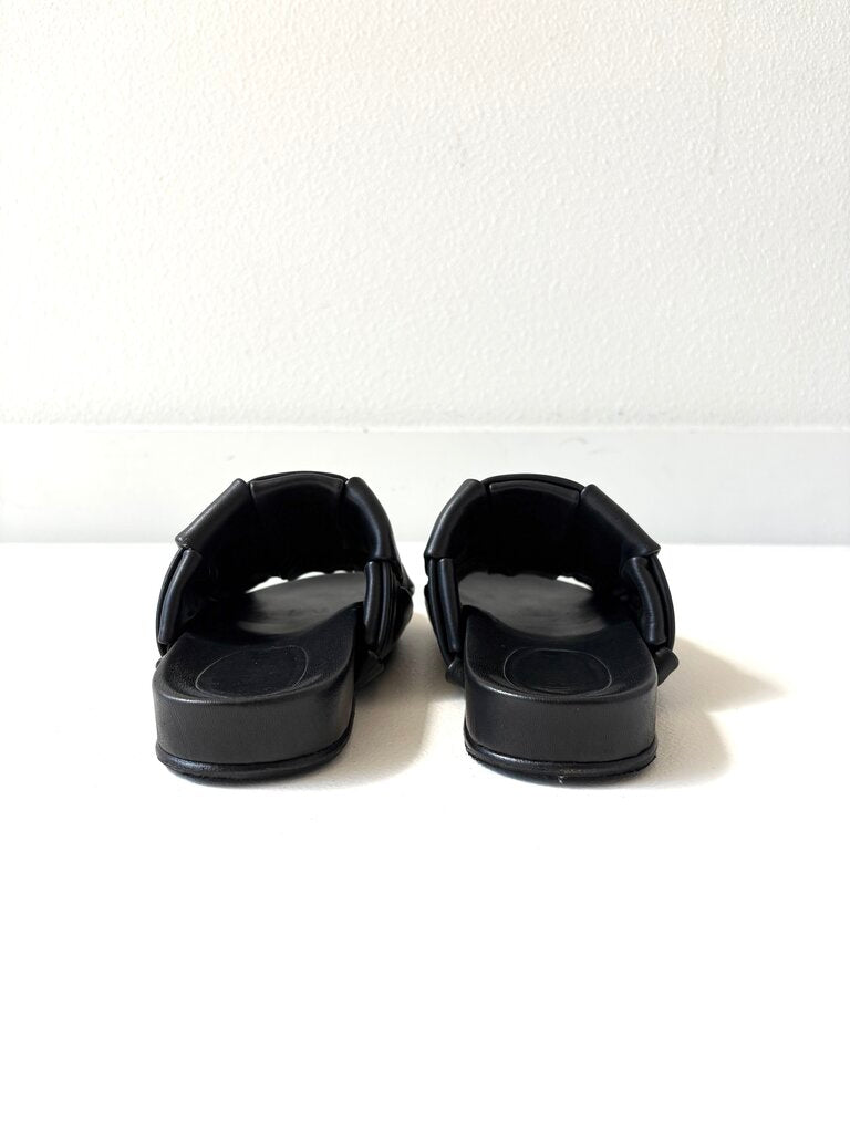 JIL SANDER WOVEN LEATHER SLIDES SIZE 37