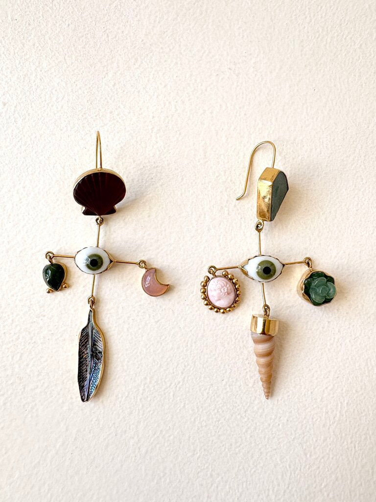 GRAINNE MORTON 'EYE CROSS DROP EARRINGS'