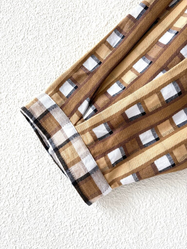 ACE & JIG PLEATED CHECK BLOUSE SIZE 4X