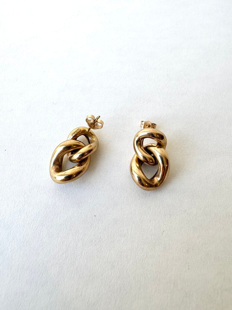 VINTAGE 14K CURB LINK EARRINGS