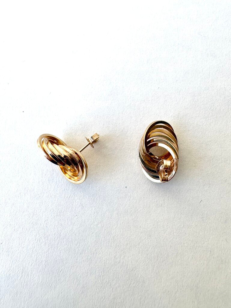 VINTAGE 14K INTERLOCKING RING EARRINGS