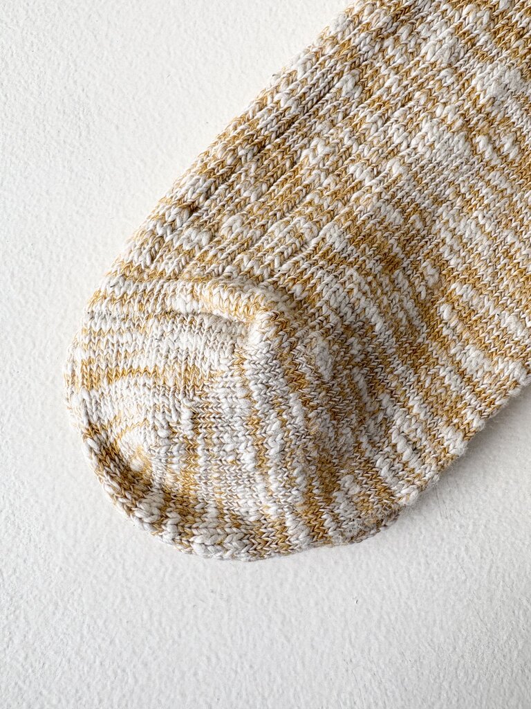 ROTOTO COTTON SLUB CREW SOCKS IN YELLOW SIZE LARGE