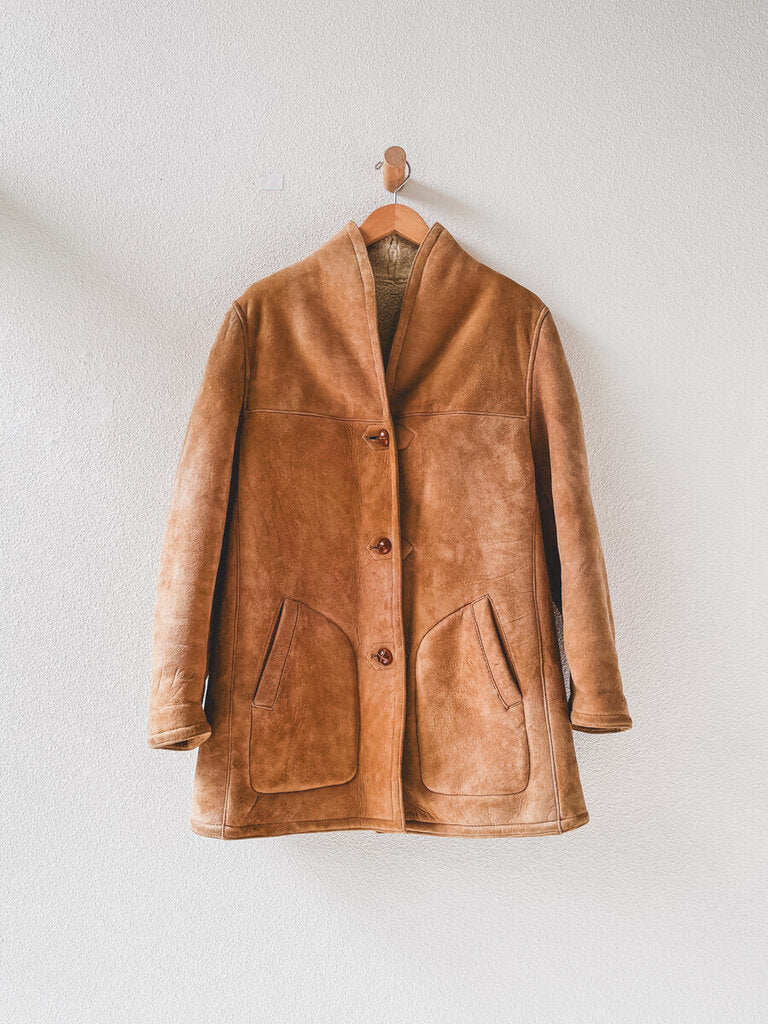 VINTAGE SUEDE SHEARLING JACKETSIZE MEDIUM