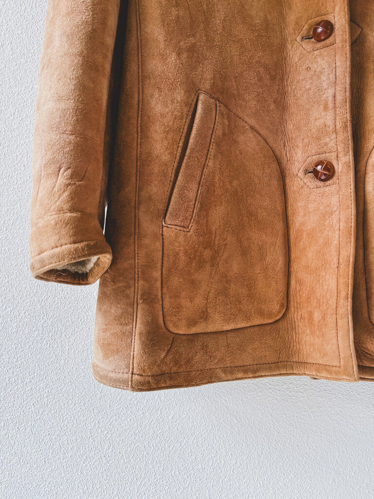 VINTAGE SUEDE SHEARLING JACKETSIZE MEDIUM