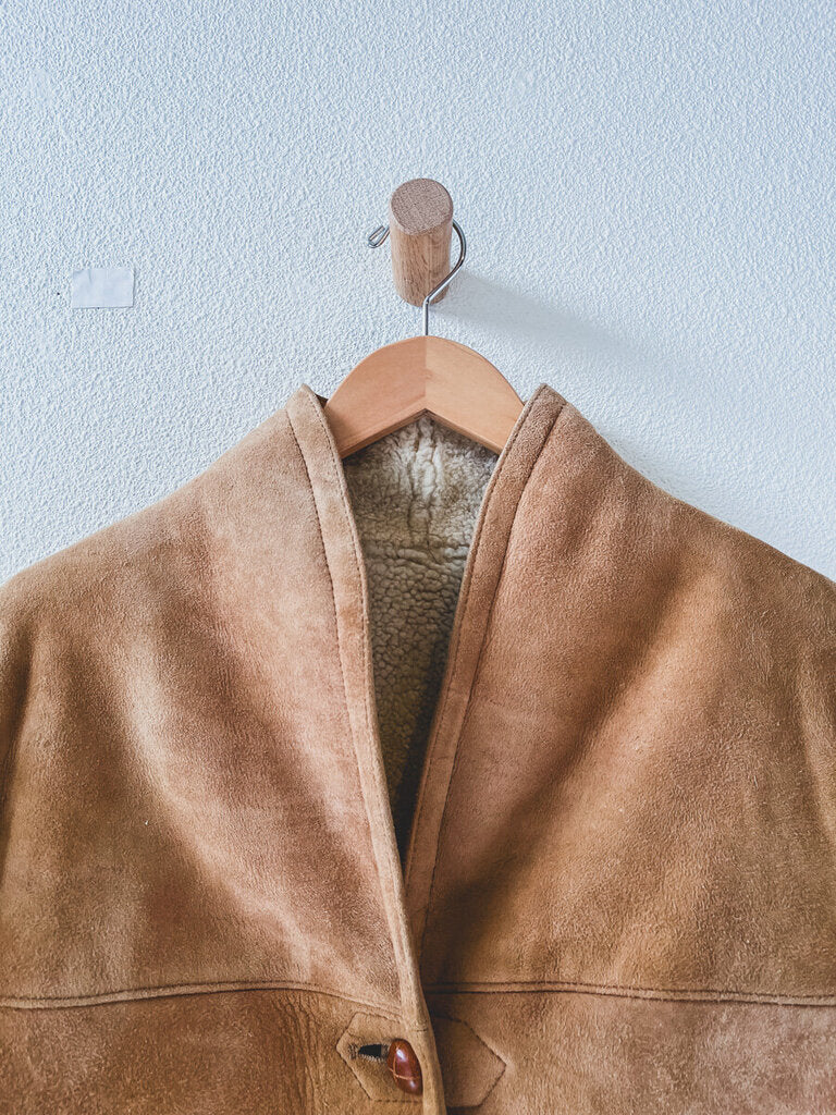 VINTAGE SUEDE SHEARLING JACKETSIZE MEDIUM