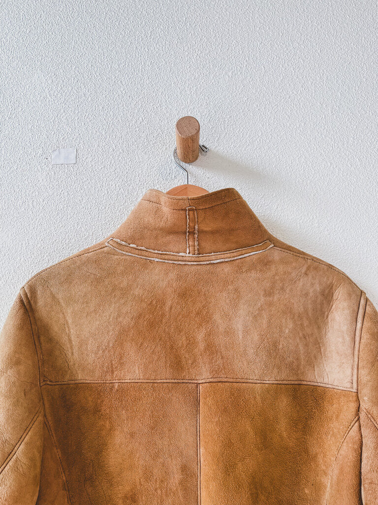 VINTAGE SUEDE SHEARLING JACKETSIZE MEDIUM