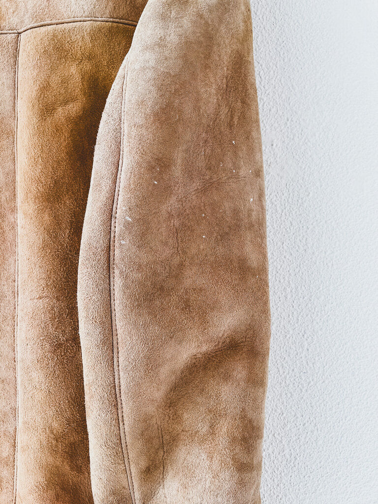 VINTAGE SUEDE SHEARLING JACKETSIZE MEDIUM