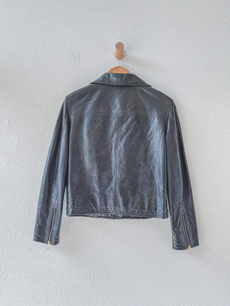 ACNE LEATHER MOTO JACKET SIZE 38