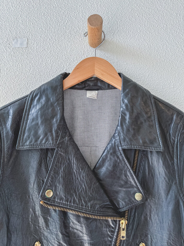 ACNE LEATHER MOTO JACKET SIZE 38