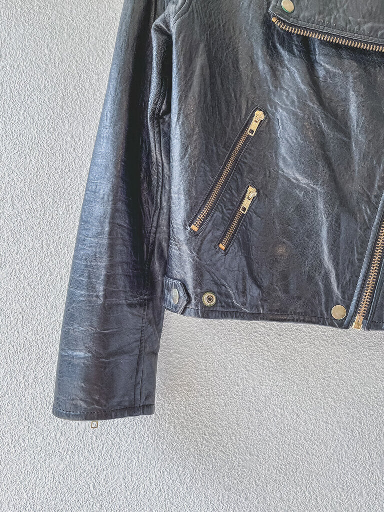 ACNE LEATHER MOTO JACKET SIZE 38