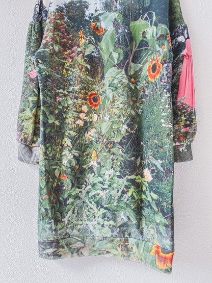 ANNTIAN COTTON FLORAL SWEAT DRESS