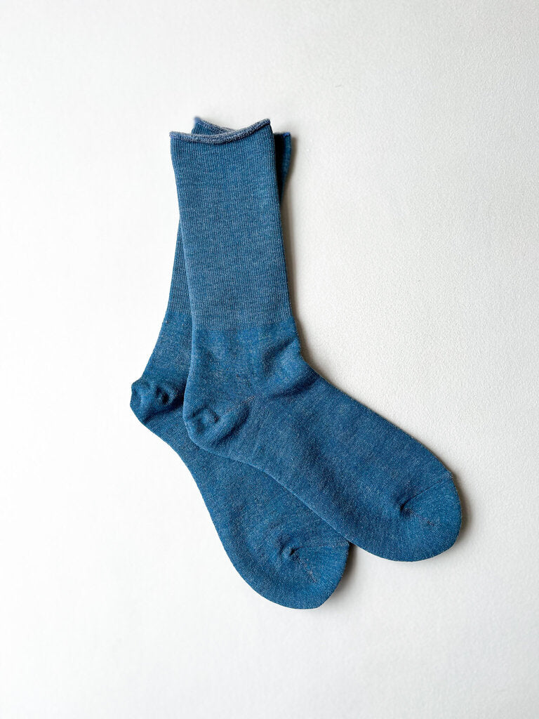 ROTOTO CITY SOCKS IN LIGHT BLUE/GRAY IN SIZE SMALL