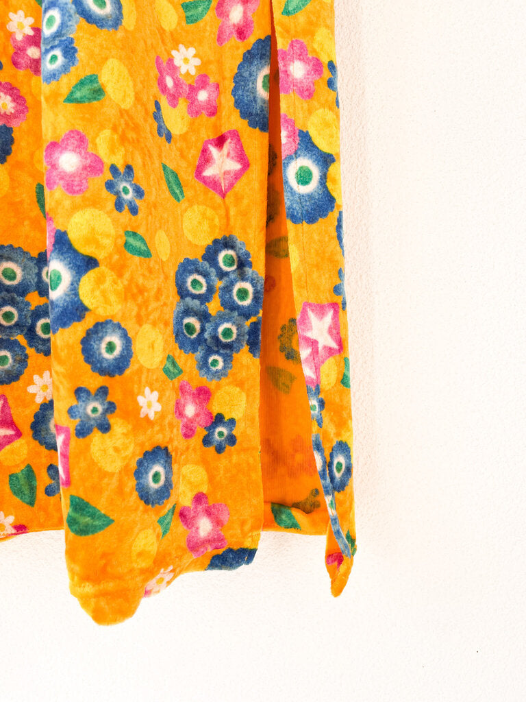 KENZO MARIGOLD VELVET PRINT DRESS SIZE MEDIUM