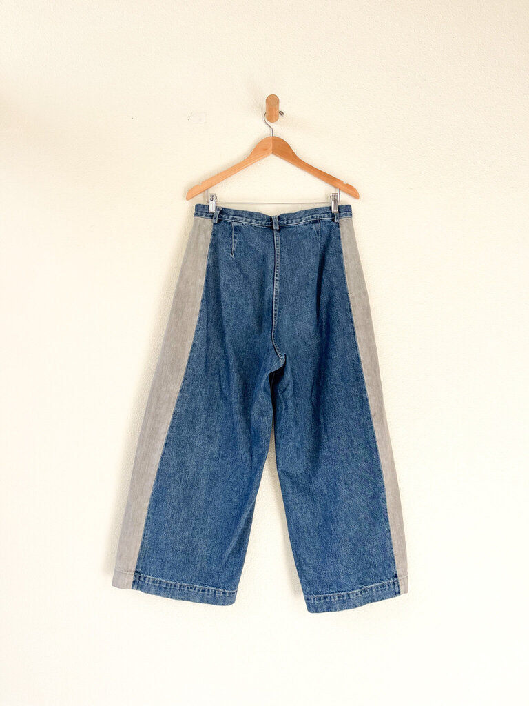 RACHEL COMEY TWO TONE WIDE LEG JEANS SIZE 10