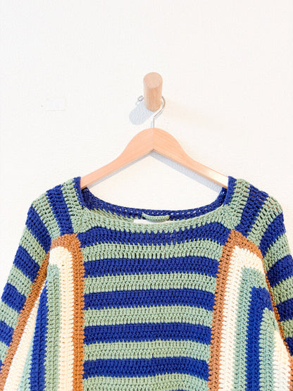 BODE 'FOUR STRIPE SWEATER' SIZE XS/S