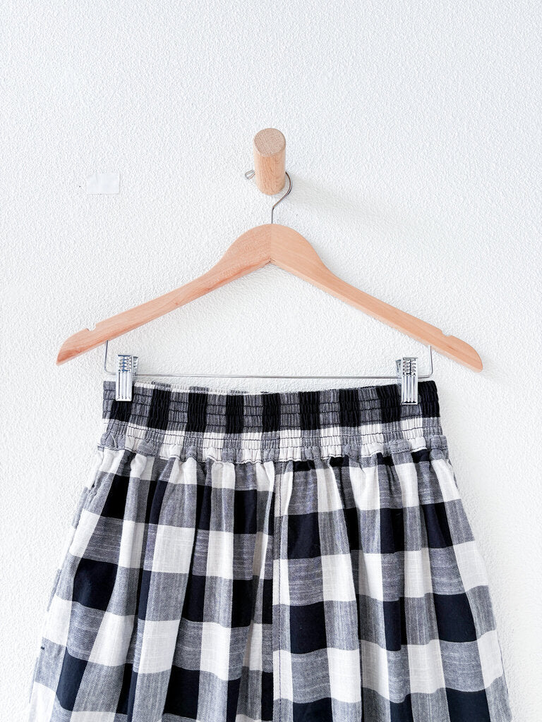 69 CROPPED COTTON CHECK PANTS SIZE XS/S