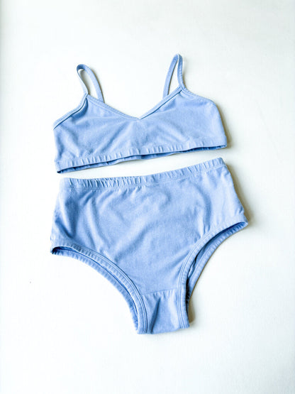 JUNGMAVEN HIGH WAISTED BRIEF IN COASTAL BLUE SIZE SMALL