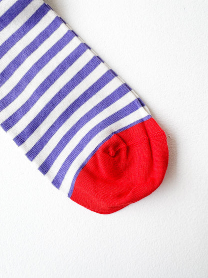 BONNE MAISON PURPLE STRIPE SOCKS SZ 42-44