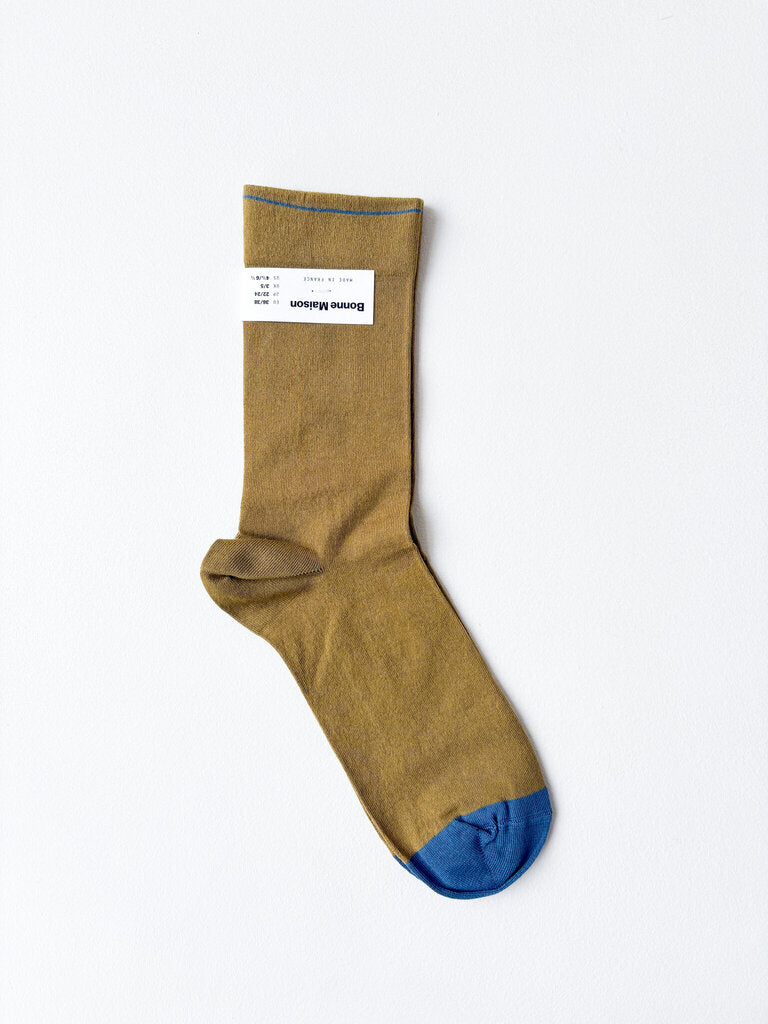 BONNE MAISON OLIVE SOCKS SZ 39-41