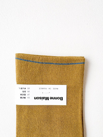 BONNE MAISON OLIVE SOCKS SZ 42-44