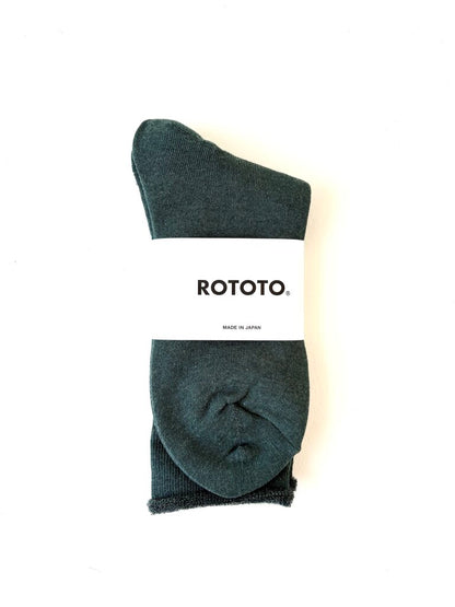 ROTOTO CITY SOCKS IN DARK GREEN SIZE MEDIUM
