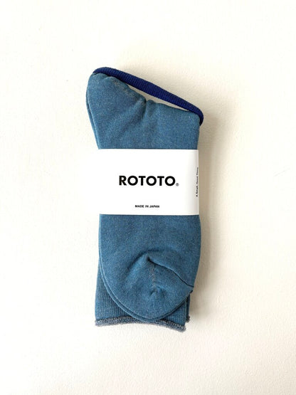 ROTOTO CITY SOCKS IN LIGHT BLUE/GRAY SIZE MEDIUM