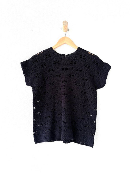 RACHEL COMEY COTTON CROCHET TOP SIZE SMALL