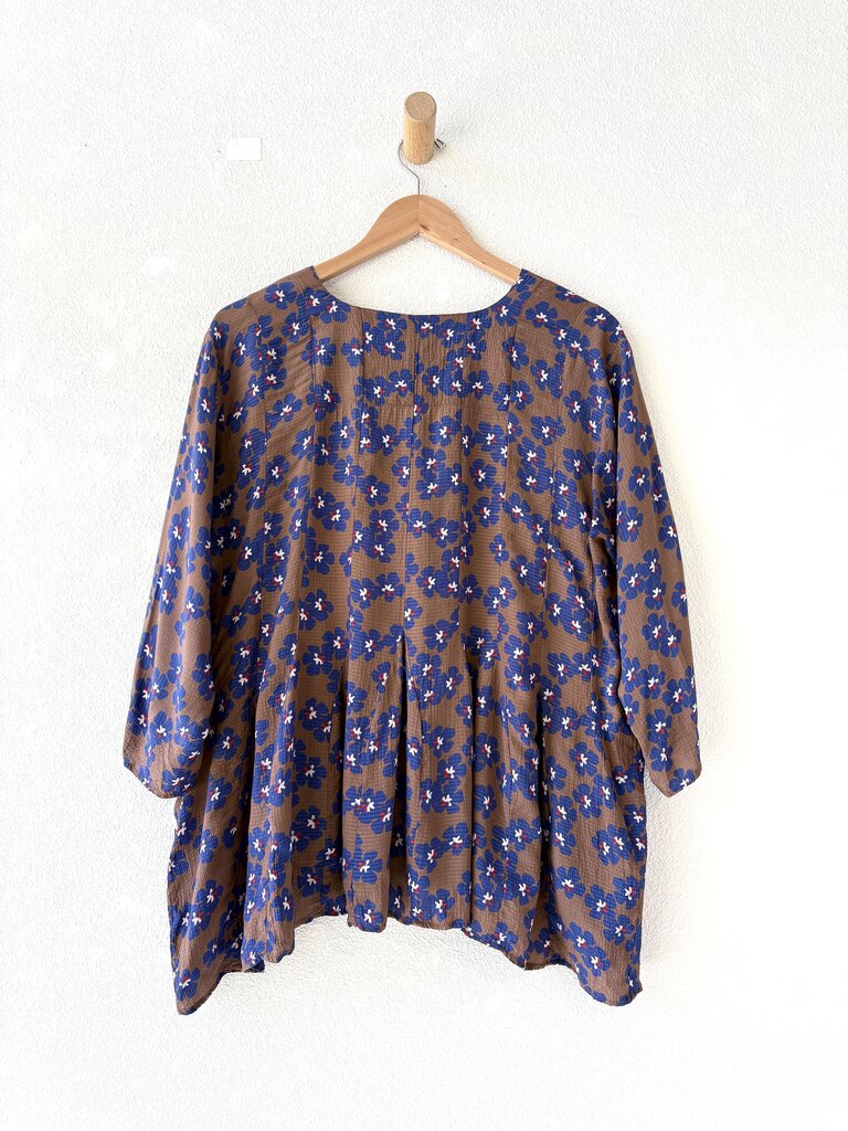 CARON CALLAHAN FLOWER PRINT 'ARIA' TOP SIZE XLARGE