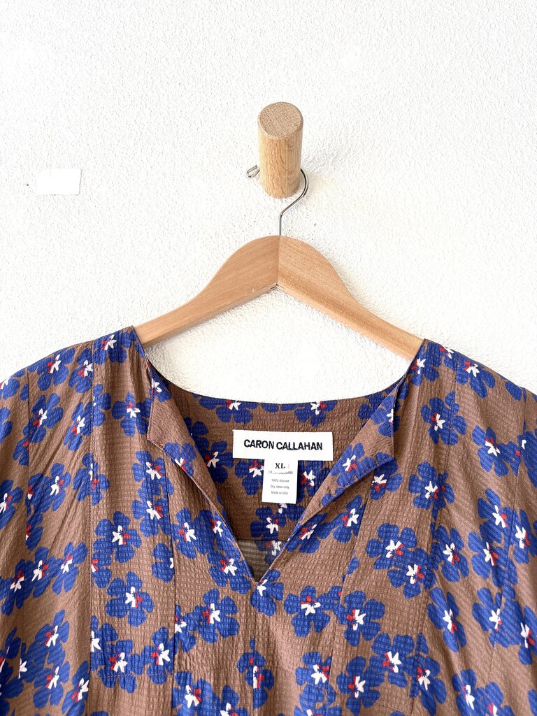 CARON CALLAHAN FLOWER PRINT 'ARIA' TOP SIZE XLARGE