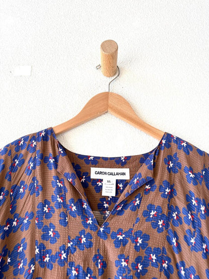CARON CALLAHAN FLOWER PRINT 'ARIA' TOP SIZE XLARGE