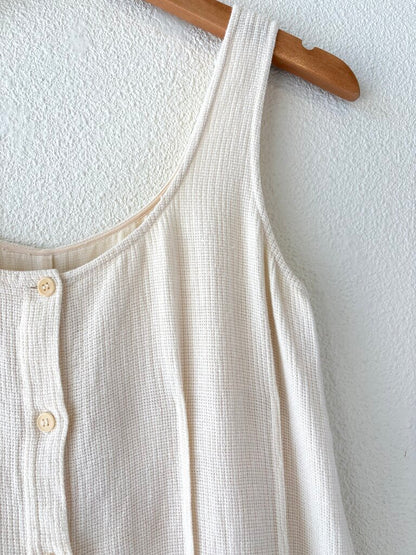 VINTAGE CALVIN KLEIN WOVEN LINEN TANK DRESS SIZE SMALL