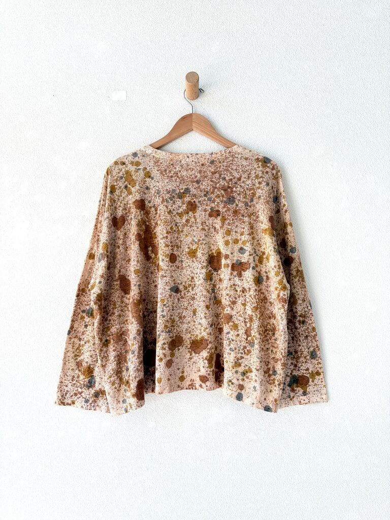 ICHI ANTIQUITES LINEN HAND DYED TOP ONE SIZE
