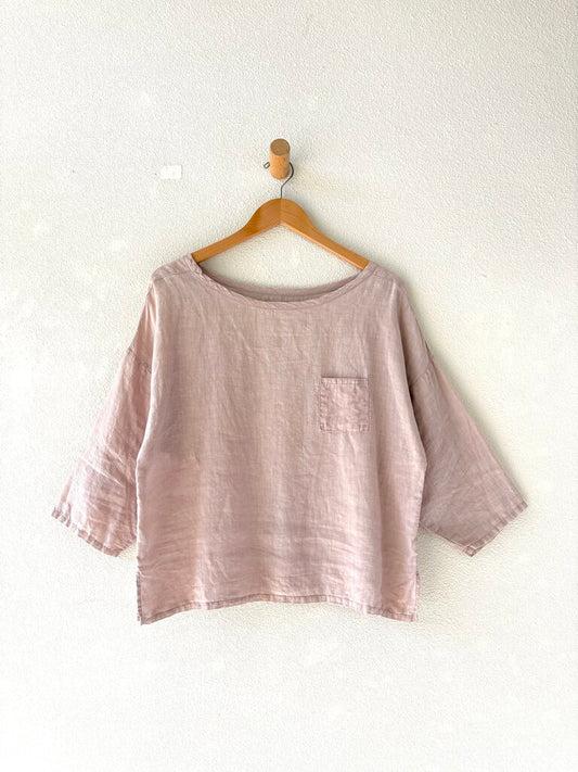 ICHI ANTIQUITES LINEN POCKET TEE ONE SIZE