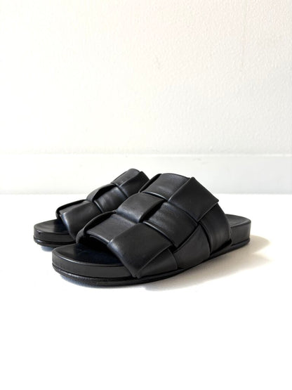 JIL SANDER WOVEN LEATHER SLIDES SIZE 37