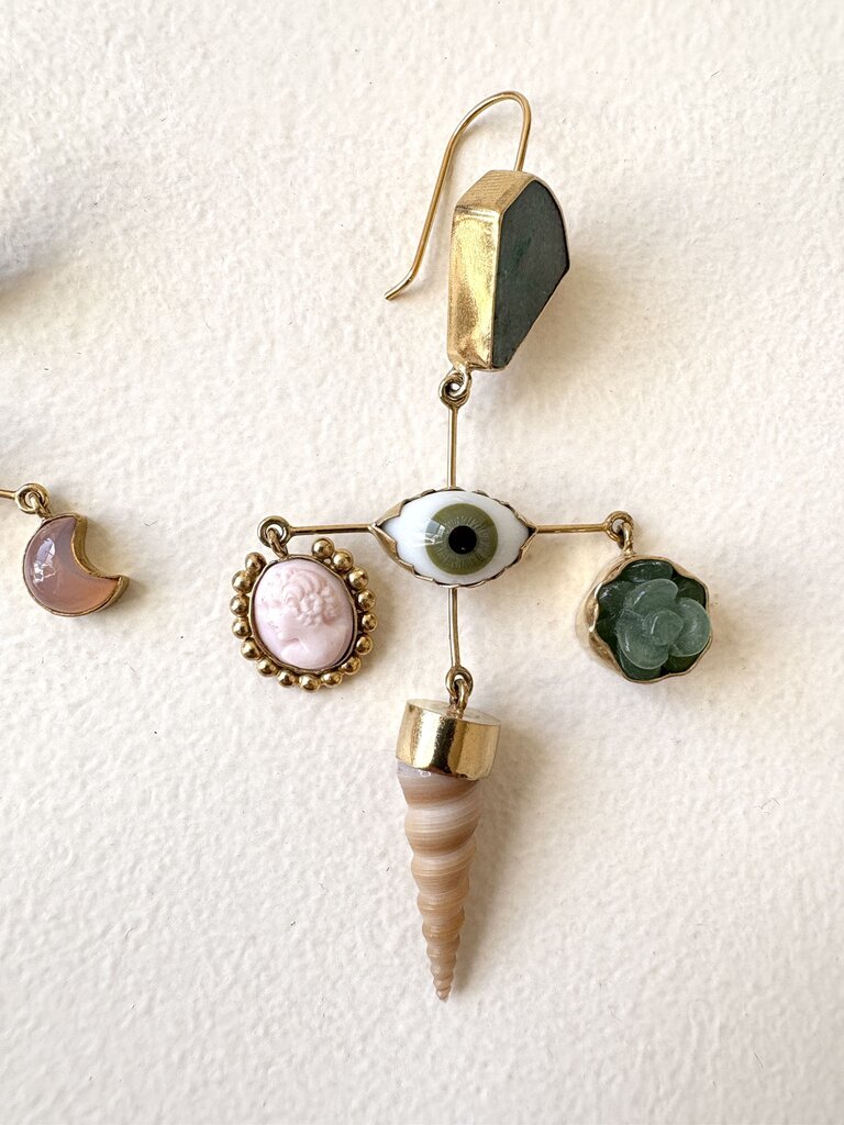 GRAINNE MORTON 'EYE CROSS DROP EARRINGS'