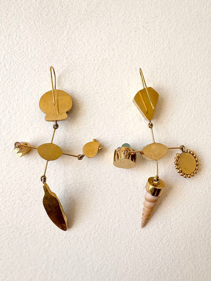 GRAINNE MORTON 'EYE CROSS DROP EARRINGS'