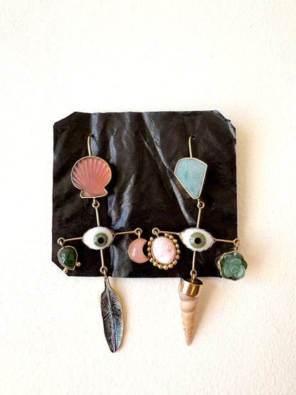 GRAINNE MORTON 'EYE CROSS DROP EARRINGS'