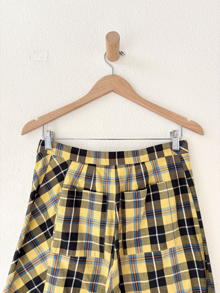 COLLINA STRADA PLAID COTTON PANTS SIZE MEDIUM