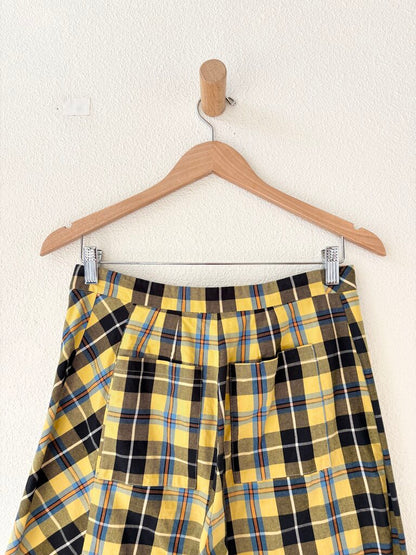 COLLINA STRADA PLAID COTTON PANTS SIZE MEDIUM