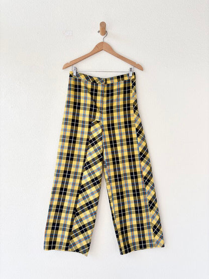 COLLINA STRADA PLAID COTTON PANTS SIZE MEDIUM